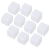 아크릴 10pcs/팩 16/18/20mm 흰색 빈 주사위 게임 소품 소아를위한 교육 장난, 20mm