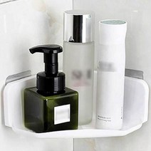 zt-2498 무타공 부착형 욕실 코너형 수납선반, 라운드 소