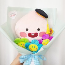 카카오 어피치 꽃다발 학사모 인형 졸업 입학식 졸업식 유치원 어린이 초등, 학사모 어피치 하늘색포장