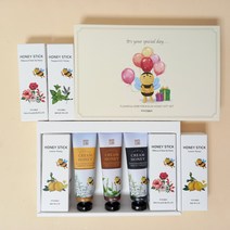 답례품 돌잔치 결혼 단체 기업임직원복지 선물 꿀스틱 스페셜데이 선물 세트, 크림꿀3종+블랜딩벌꿀, 쇼핑백