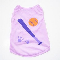 강아지 훈련 조끼 통기성 코튼 개 옷 고양이 티셔츠 민소매 의류 여름 작은 치와와 요크셔테리어, Purple Baseball+XS