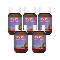 Fusion 퓨전 은행잎 추출물 Ginkgo 60정, 5개