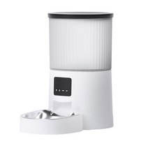 Zingtona 반려동물 와이파이 버전 자동급식기, 화이트 + 클리어, 4L
