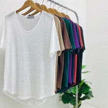 린넨 유넥티 찰랑찰랑 티셔츠 실키 반팔티 냉장고 실켓 여성린넨 레이온 슬라브 여성쿨페이퍼크래프트