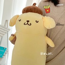 폼폼푸린인형 산리오인형 침대 폼폼푸린 쿠션 필로우 인형 캐릭터, 눈감기, 65cm