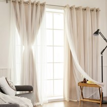 까르데코 메리미 360 이중레이스 대형 암막커튼세트