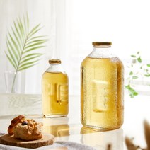 인사이드리빙 델몬트병 유리병 페트병 500ml 1500ml 카페 식당, 미니 델몬트 유리병(흰색마개)