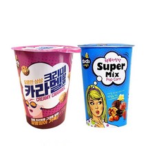커널스팝콘 크리미카라멜 슈퍼믹스 24개 (각12개) 영화관 커널스 카라멜 뻥튀기 강냉이 팝꽃 컵 당뇨간식 캠핑 편의점 코스트코
