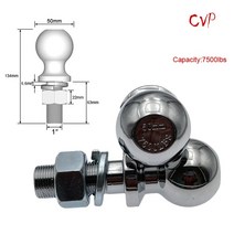 캠핑 트레일러 견인 볼 크롬 토우 섕크 직경 히치 용량 부품 자동차 캠핑카 커플 링 캐러밴 액세서리, 7500파운드