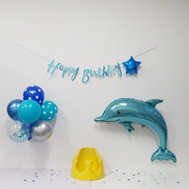 상어 돌고래 풍선 스탠드 세트, 3.돌고래 패키지