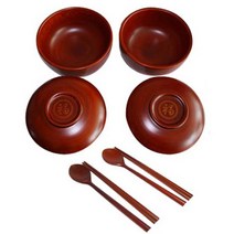 물푸레 원목 복 반상기세트 밥그릇 국그릇 수저 10p, 단품