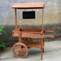 빈티지 꽃마차 꽃수레 정원 인테리어 화분 꽃장식, M.옥상트럼펫브라운카고