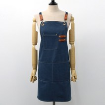 수맘 수엠W 카페 공방 캔버스 방수 앞치마, 네이비