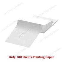 휴대용 미니 열전사 프린터 A4 용지 사진 숙제 PDF 문서 가정 사무실용 무선 블루투스 인쇄기, 03 Only 100 Sheet Paper