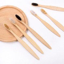 아동용 제로웨이스트 대나무 칫솔 생분해 미세모 각인, 2대나무칫솔-화이트