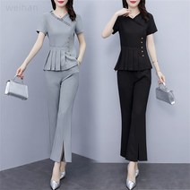 weihan 여성 면접복장 기본정장세트 팬츠 바지정장세트 여름