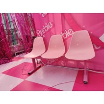 버스정류장의자 로비 편의점 야외벤치 대기석, 3인용 프로스티드 올 핑크