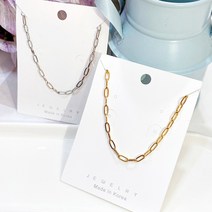문크리스탈 써지컬스틸 심플 클립 체인 목걸이