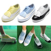 프리미엄 소가죽 테슬 여성 골프화 3in1 사계절 필드 스크린 파크골프 스파이크리스 클래식