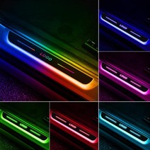 차량용 무드등 무선 LED 차량 도어 씰 라이트 RGB 페달 통로 조명 USB 무선 네온, 2Pcs Front Door+For F-ORD