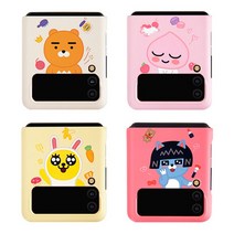 카카오프렌즈 위아 갤럭시 Z플립3 하드 케이스 귀여운 캐릭터 라이언 어피치 무지 네오 슬림 충격방지 핸드폰 액정 보호 삼성 정품 호환 커플 선물 추천, 카카오위아Z플립3하드_어피치