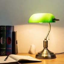 미국 도서관 하버드 초록색 뱅커스 램프 레트로 무드등 책상조명 단스탠드, 그린블랙A 유리 갓+7W전구