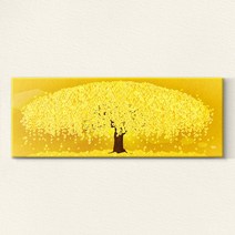 [인메이블] 황금 돈나무 부자되는 돈들어오는 풍경화 현관 거실 인테리어 풍수 그림 대형 캔버스액자 금전운 개업 집들이선물, 01. 아람 돈나무_GOLD, 초대형 [186x70cm]