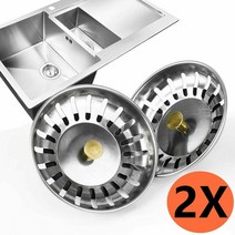 주방 폐기물 필터 바구니 스테인리스강 싱크대 여과기 플매트 카펫 러그 배수 마개 2x