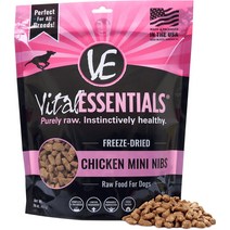 Vital Essentials 치킨 미니 펜촉 그레인 프리 동결 건조 강아지 사료 1파운드 가방