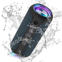 Ortizan 블루투스 무선 스피커 목욕 방수 LED 조명 30 시간 연속 재생, 다크 블루