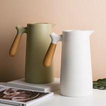 ELEGANTA 1L 대용량 보온병 북유럽 보온 주전자, 화이트