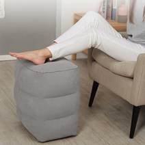 수유발판 의자 풋레스트 차량용 조수석 다리 여행용 발받침 에어풋스툴, 3단 에어발쿠션_그레이