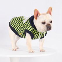 강아지 체크보드 후드 티셔츠 M-4XL 소형견 중형견 프렌치불독 퍼그 보스턴테리어 가을 외출복 옷
