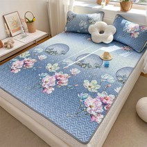 FANSYLI 아동 쿨매트 여름 침구세트 냉감패드 캐릭터 라텍스 쿨링 매트 4129호 6, 200X220cm세조각세트, 연못 달빛