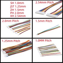 전선 커넥터 단자 접지선 와이어 10PCS 1.0 1.25 1.5 2.0 2.54 SH/JST/ZH/PH/XH 1.0MM 1.25MM 1.5MM 2.0MM 2.54MM 암 플매트, [05] XH 2.54MM, [02] 20cm, [07] 8P