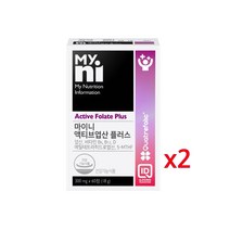 마이니 액티브엽산 활성형 엽산 비타민b12 b6 비타민d3 메틸테트라히드로엽산 임산부 엽산제 4세대 임신 준비 초기 여성 남성 영양제 효능 추천, 2개, 60정