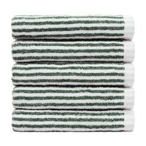 어메니티타올 보카시 선염 스트라이프 30수 150g 무형광 호텔 수건 세트, 그린, 5개