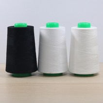 실과함께 60수3합 4000M 블랙/화이트/순색(광목) 일반 재봉사 재봉실 미싱실 바느질실, 2. 순색, 4000, 순색