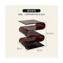 아크릴책꽂이 책 투명 보관함 정리함 북유럽 가정 장식 투명 아크릴 선반 미니멀리스트 작은 책장 맞춤형 사이드 테이블 탄창 랙, Amber Brown