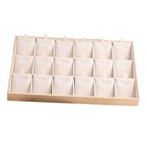 GHSHOP 펜 던 트 목걸이 쇼케이스에 대 한 대나무 나무 쥬얼리 디스플레이 스탠드, 35x24x3cm, 나무, 베이지
