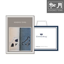 송월타월 송월 빼꼼 130g 호텔수건 2매 선물세트, 베이지