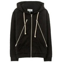 메종 마르지엘라 20SS S50HG0032 S25443 900 지퍼 디테일 후드 집업 블랙 남성 자켓 TFN