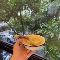 귀여운 짱구 세라믹 식기 세트 접시 그릇 세트 테이블웨어, 볼+스푼 세트