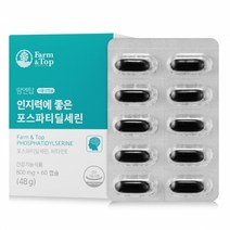 팜엔탑 인지력에좋은 포스파티딜 세린 비타민E 건강기능식품 60캡슐 1개월, 1개