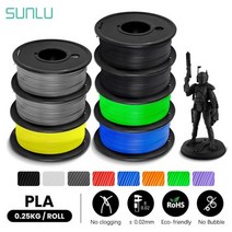 프린트보드 필라멘트 SUNLU-0.25KG 3D 미니 스풀 PLA 필라멘트 7 롤 1.75mm 작은 환경 보호 인쇄용 폐기물 없음114540, PLA-2GY2BKGNBLYL