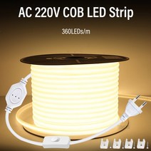 엠비언트라이트 무드등 자동차 차량용 실내등 COB LED 220V 조도 조절 EU 6000k 야외 정원 FOB 침실 주방 조명, 43.EU 360led on-off - neutral