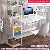 컴퓨터 책상 노트북 선반 서랍과 테이블 학습 테이블을 작성 큰 나무 사무실 PC 노트북 워크 스테이션 홈 게임 데스크, 러시아|A White 97cm, 1.A White 97cm