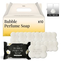 헤트라스 캐모마일 버블 퍼퓸 비누 플라워샵향+버블 거품망, 10개, 100g