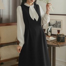 [마이더스비] 프런 핀턱 라운드 원피스