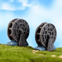 물레방아 실내 자연 미니 가습기 인테리어 2pcs 빈티지 waterwheel 어처 요정, 없음